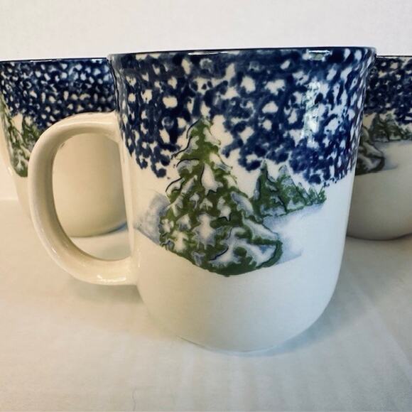 Thomson Snowman, Mug set of 4, Blue Speckles On Half, Snowman/Center Christmas - Picture 8 of 10
